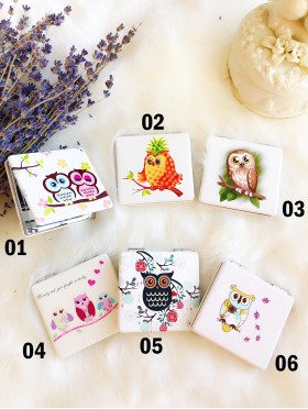 Owl Design Compact Two-sided Make Up Mirror
